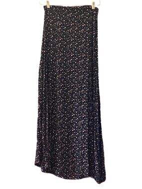Women's Black Floral Maxi Skirt